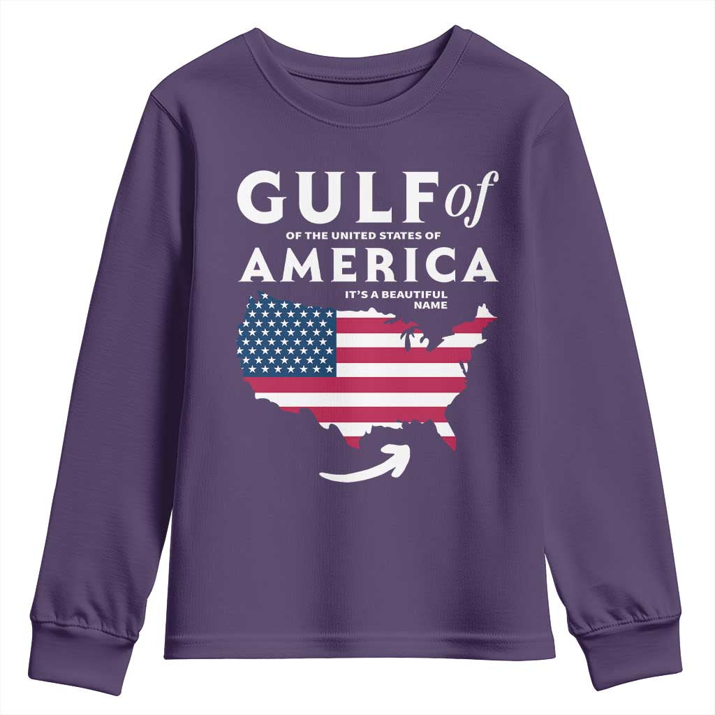 Trump America's Gulf Youth Sweatshirt Gulf Of The Usa American Flag Pride Patriotic TS02 Purple Print Your Wear
