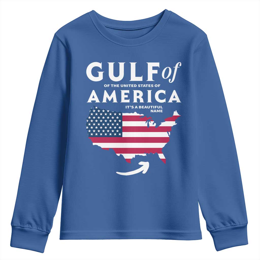 Trump America's Gulf Youth Sweatshirt Gulf Of The Usa American Flag Pride Patriotic TS02 Royal Blue Print Your Wear