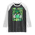 Retro St Patrick's Day Raglan Shirt One Lucky Dude Green Checkered Heart Groovy TS02 Black White Print Your Wear