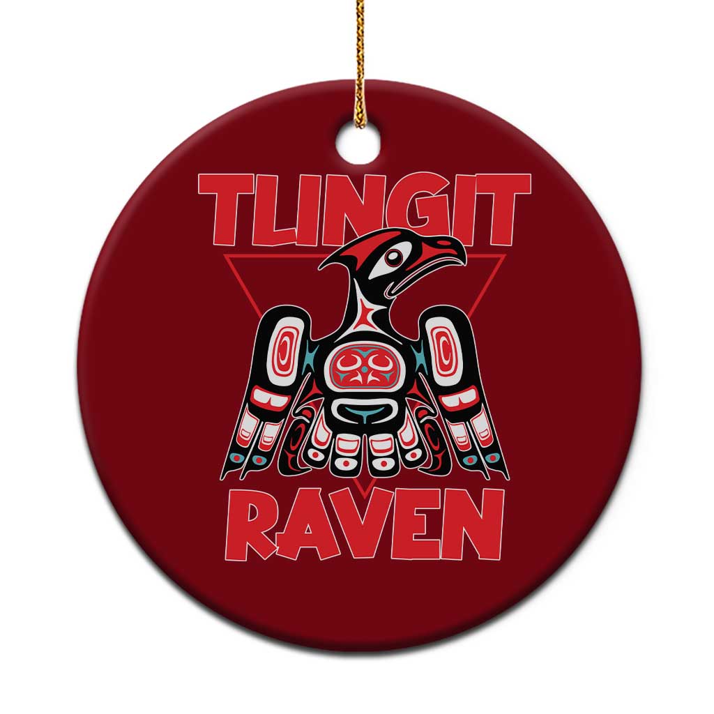 Tlingit Raven Totem Ceramic Ornament Alaska Native Tribal Art Design TS02 1pc Red Print Your Wear