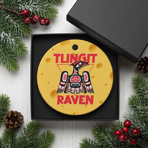 Tlingit Raven Totem Ceramic Ornament Alaska Native Tribal Art Design TS02 1pc Yellow Cheese Print Your Wear