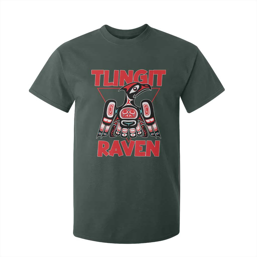 Tlingit Raven Totem T Shirt For Kid Alaska Native Tribal Art Design TS02 Dark Forest Green Print Your Wear