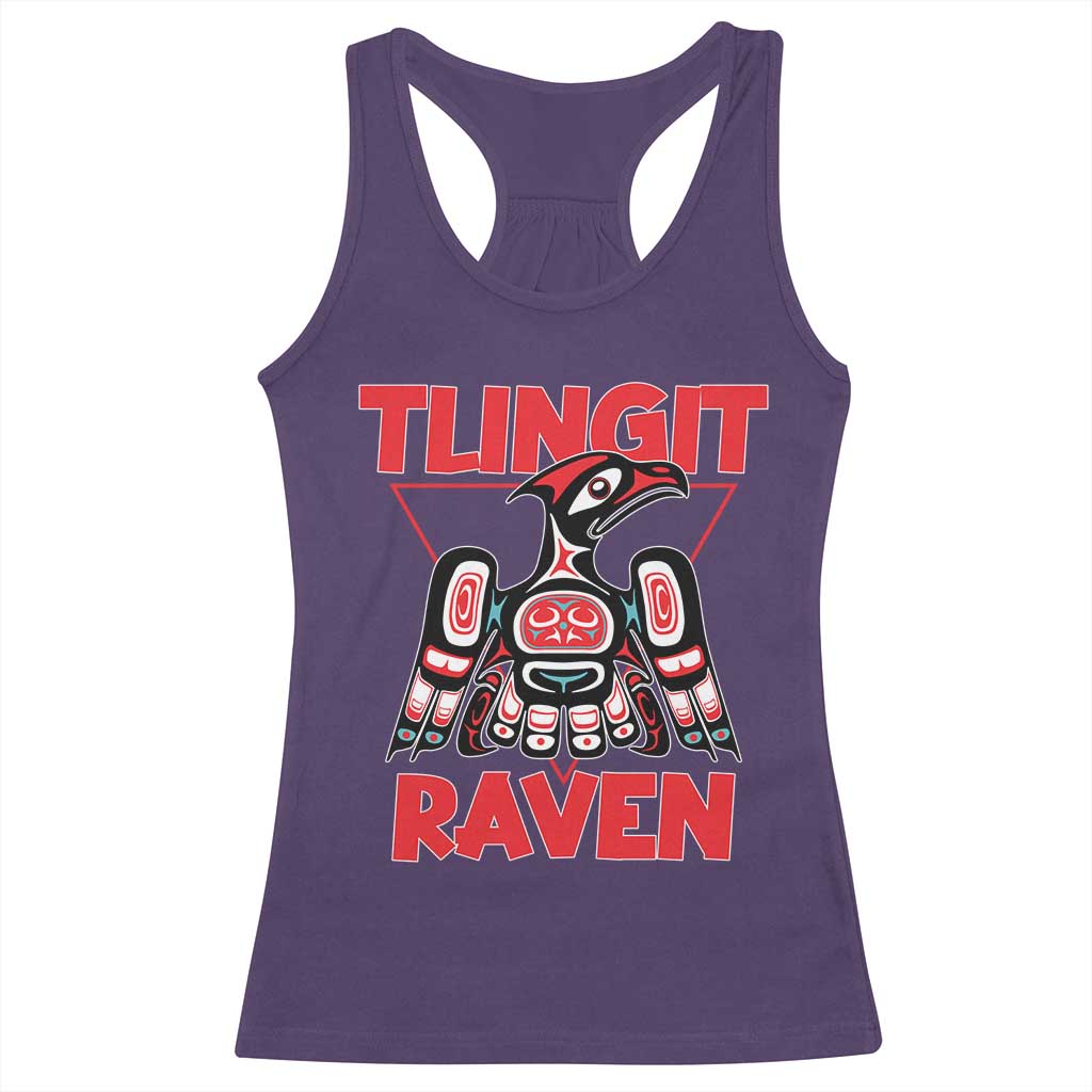 Tlingit Raven Totem Racerback Tank Top Alaska Native Tribal Art Design TS02 Purple Print Your Wear