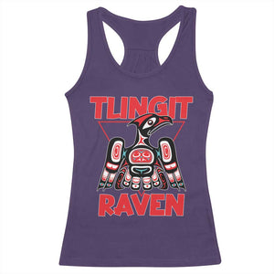 Tlingit Raven Totem Racerback Tank Top Alaska Native Tribal Art Design TS02 Purple Print Your Wear