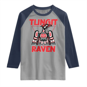 Tlingit Raven Totem Raglan Shirt Alaska Native Tribal Art Design TS02 Sport Gray Navy Print Your Wear