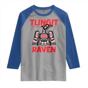 Tlingit Raven Totem Raglan Shirt Alaska Native Tribal Art Design TS02 Sport Gray Royal Print Your Wear