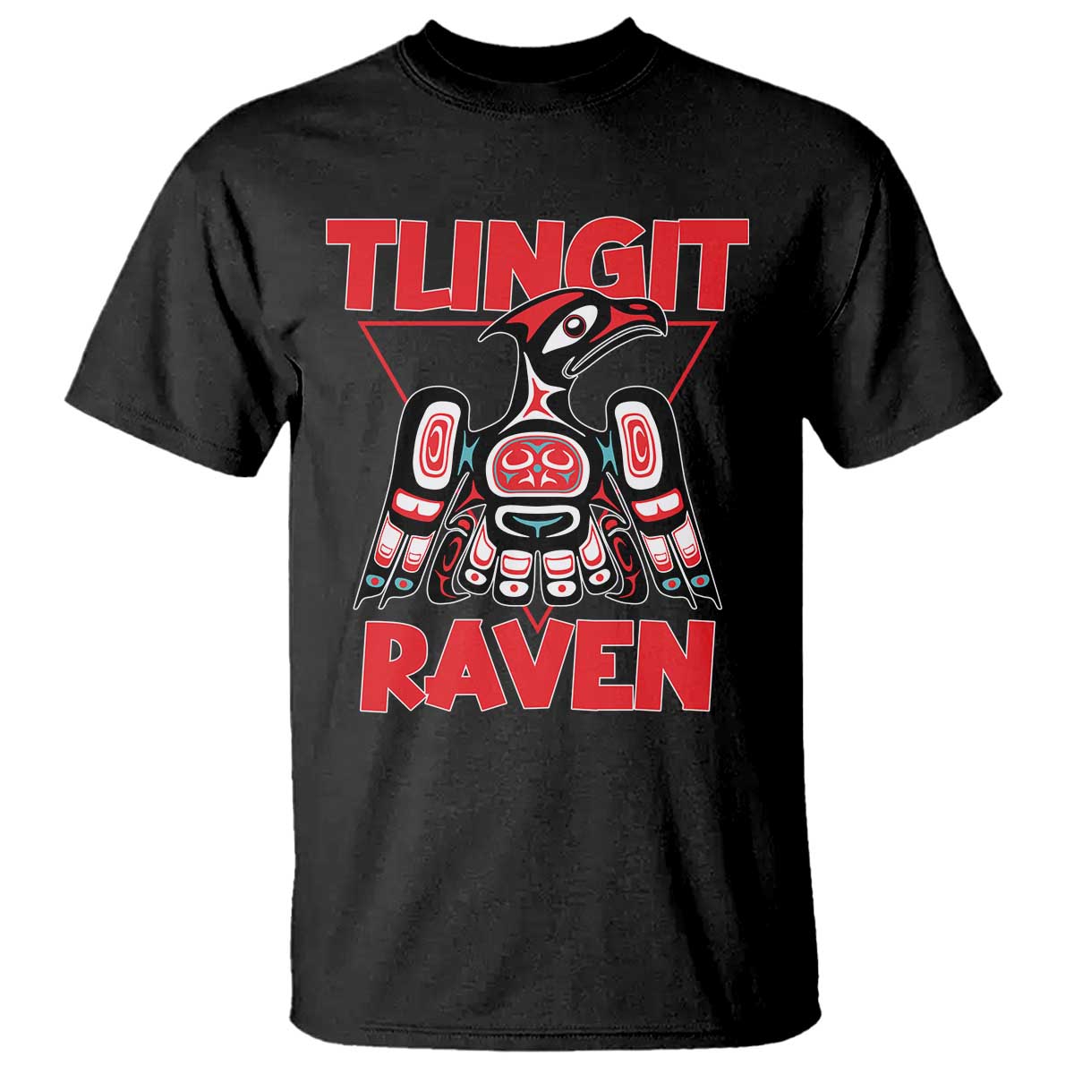 Tlingit Raven Totem T Shirt Alaska Native Tribal Art Design TS02 Black Print Your Wear
