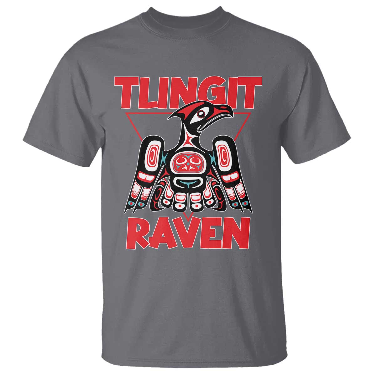 Tlingit Raven Totem T Shirt Alaska Native Tribal Art Design TS02 Charcoal Print Your Wear