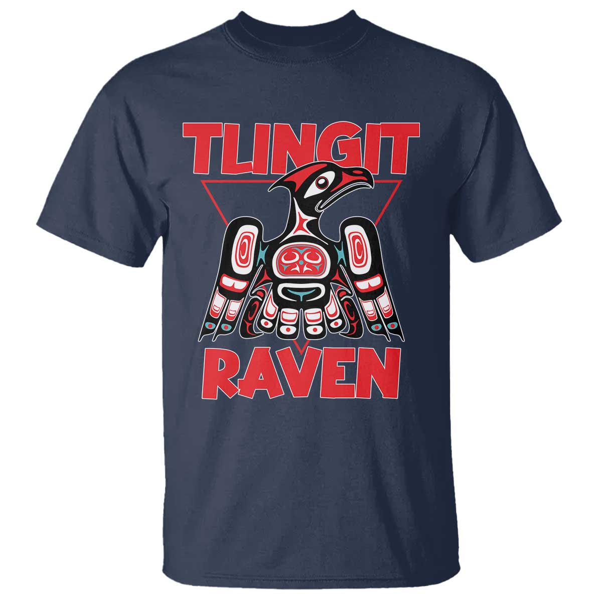 Tlingit Raven Totem T Shirt Alaska Native Tribal Art Design TS02 Navy Print Your Wear