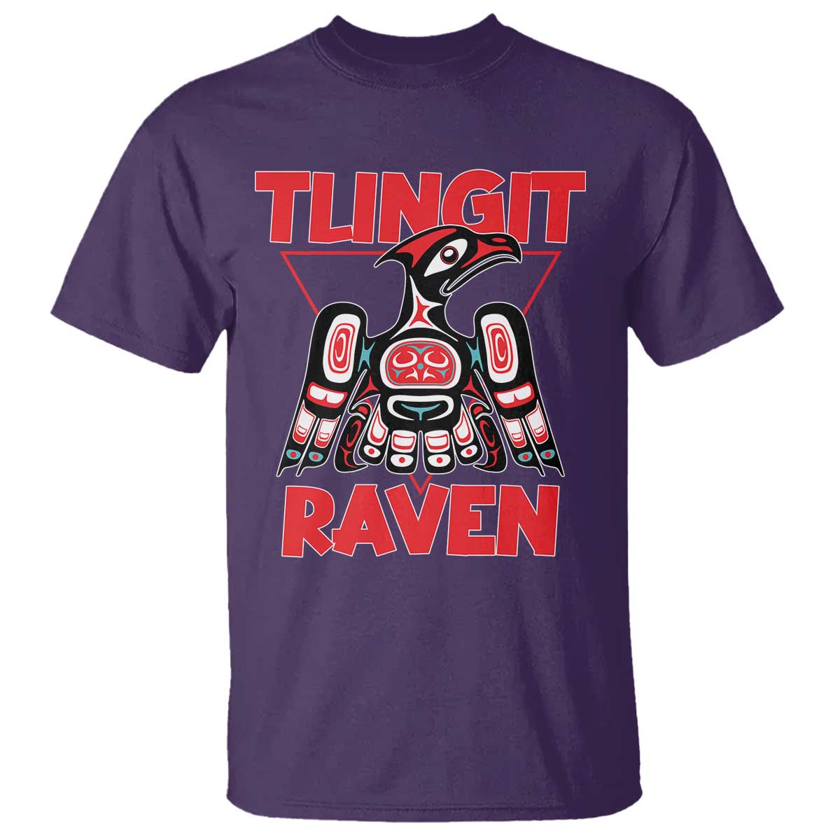 Tlingit Raven Totem T Shirt Alaska Native Tribal Art Design TS02 Purple Print Your Wear