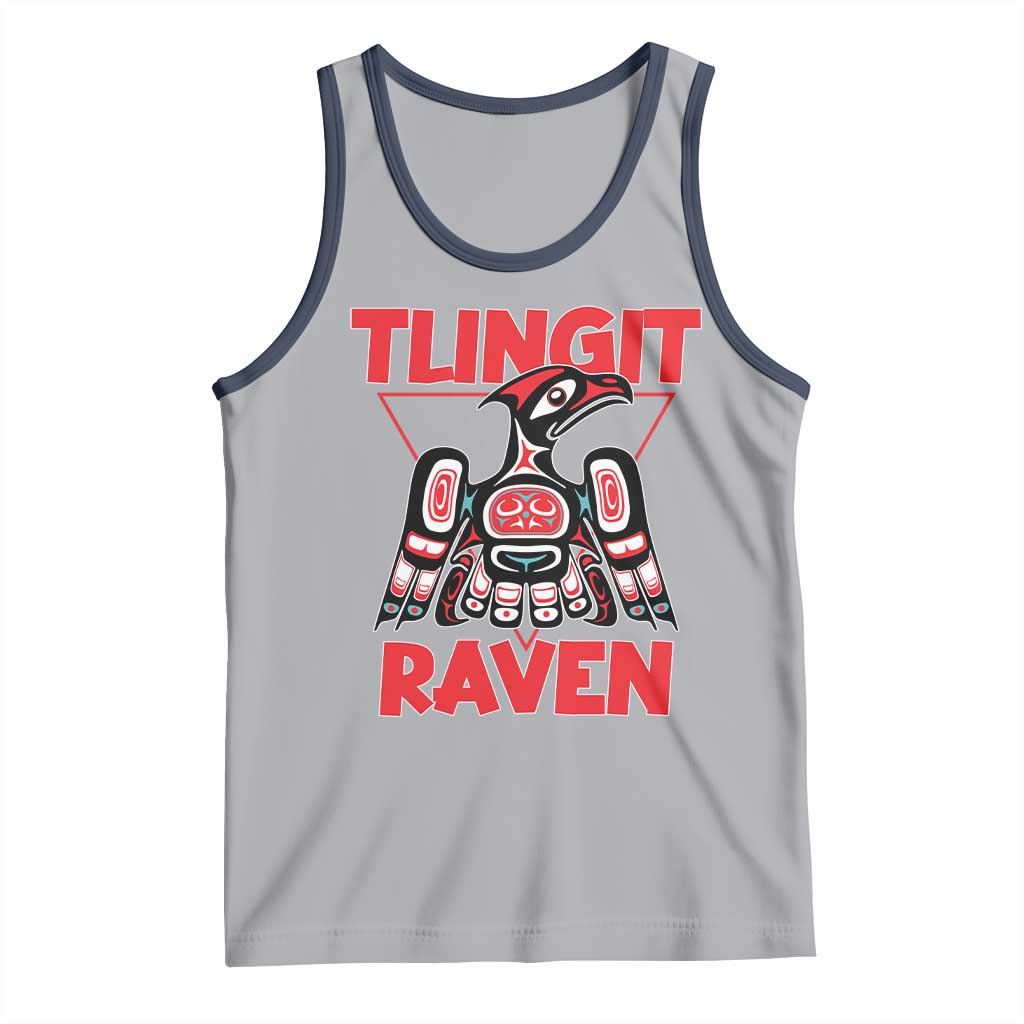 Tlingit Raven Totem Tank Top Alaska Native Tribal Art Design TS02 Athletic Heather Navy Print Your Wear