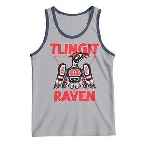 Tlingit Raven Totem Tank Top Alaska Native Tribal Art Design TS02 Athletic Heather Navy Print Your Wear