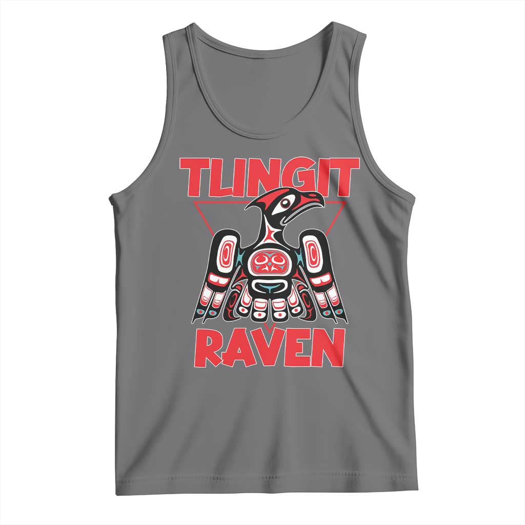 Tlingit Raven Totem Tank Top Alaska Native Tribal Art Design TS02 Black Heather Print Your Wear