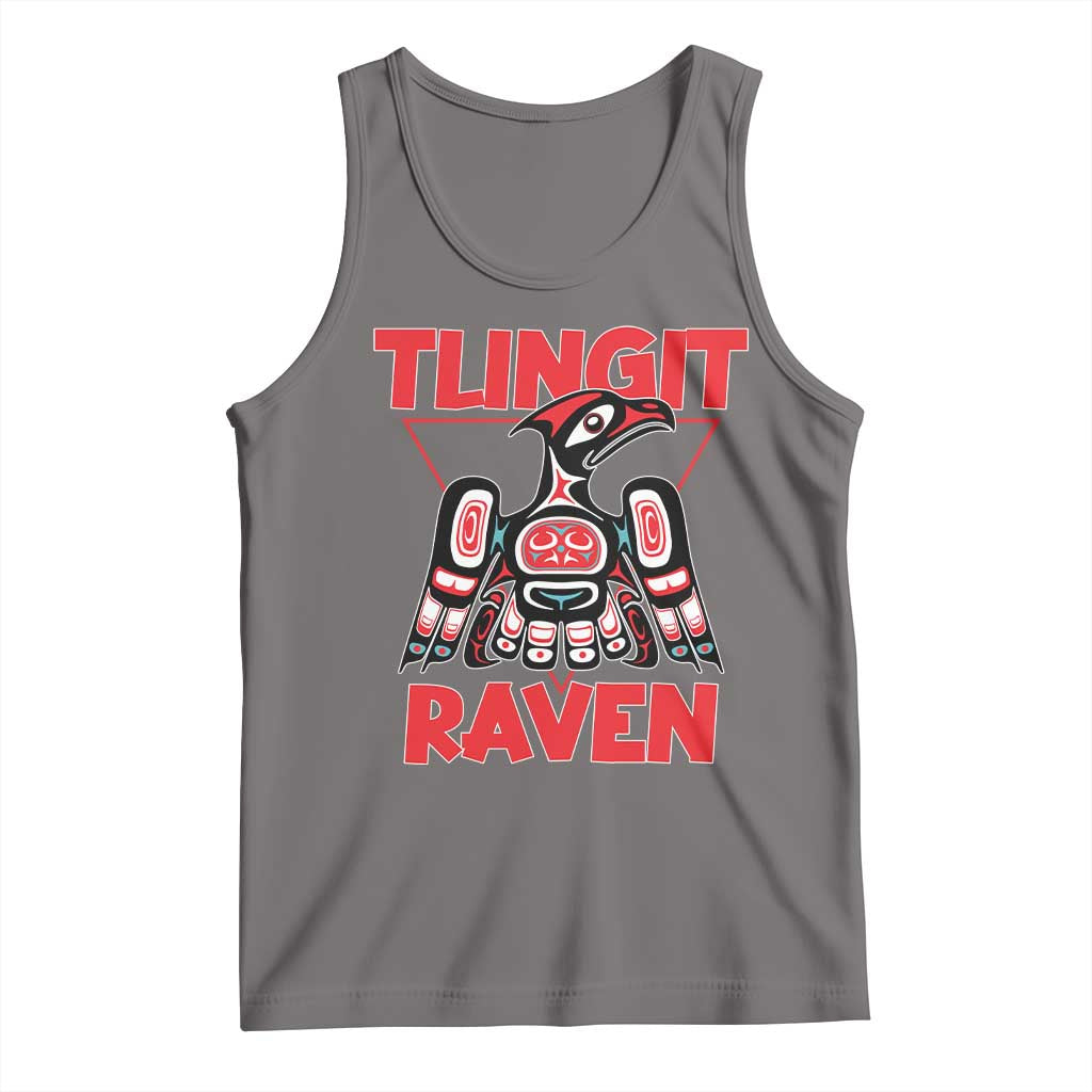 Tlingit Raven Totem Tank Top Alaska Native Tribal Art Design TS02 Deep Heather Print Your Wear