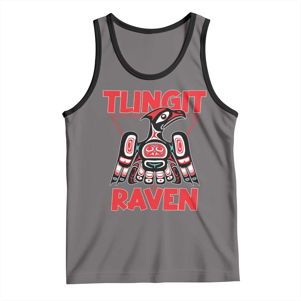 Tlingit Raven Totem Tank Top Alaska Native Tribal Art Design TS02 Deep Heather Black Print Your Wear