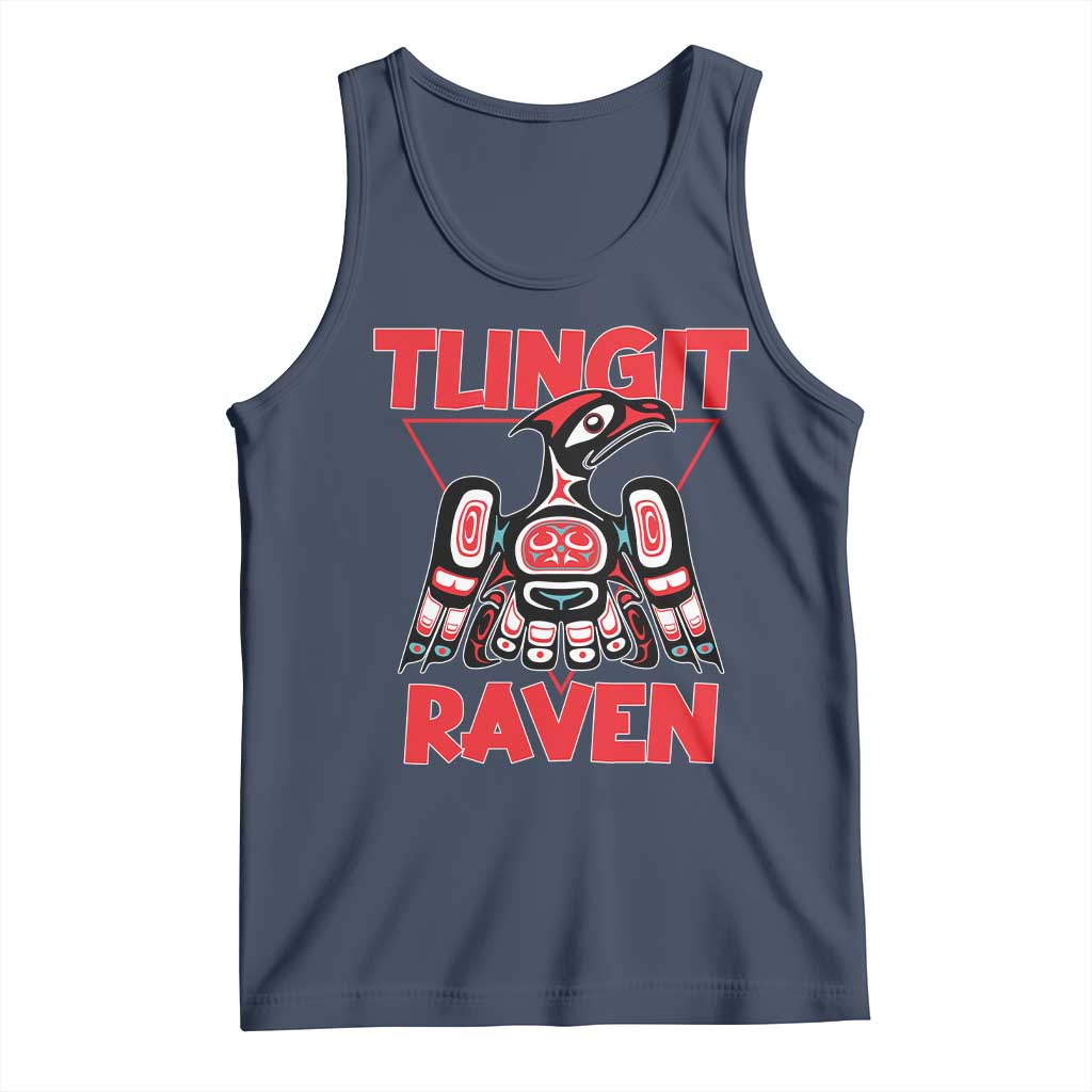 Tlingit Raven Totem Tank Top Alaska Native Tribal Art Design TS02 Navy Print Your Wear