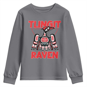 Tlingit Raven Totem Youth Sweatshirt Alaska Native Tribal Art Design TS02 Charcoal Print Your Wear