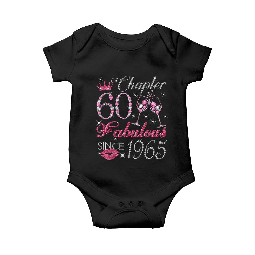 Chapter 60 Fabulous Baby Onesie Sparkle Since 1965 60Th Birthday Gift For Women TS02 Black Print Your Wear