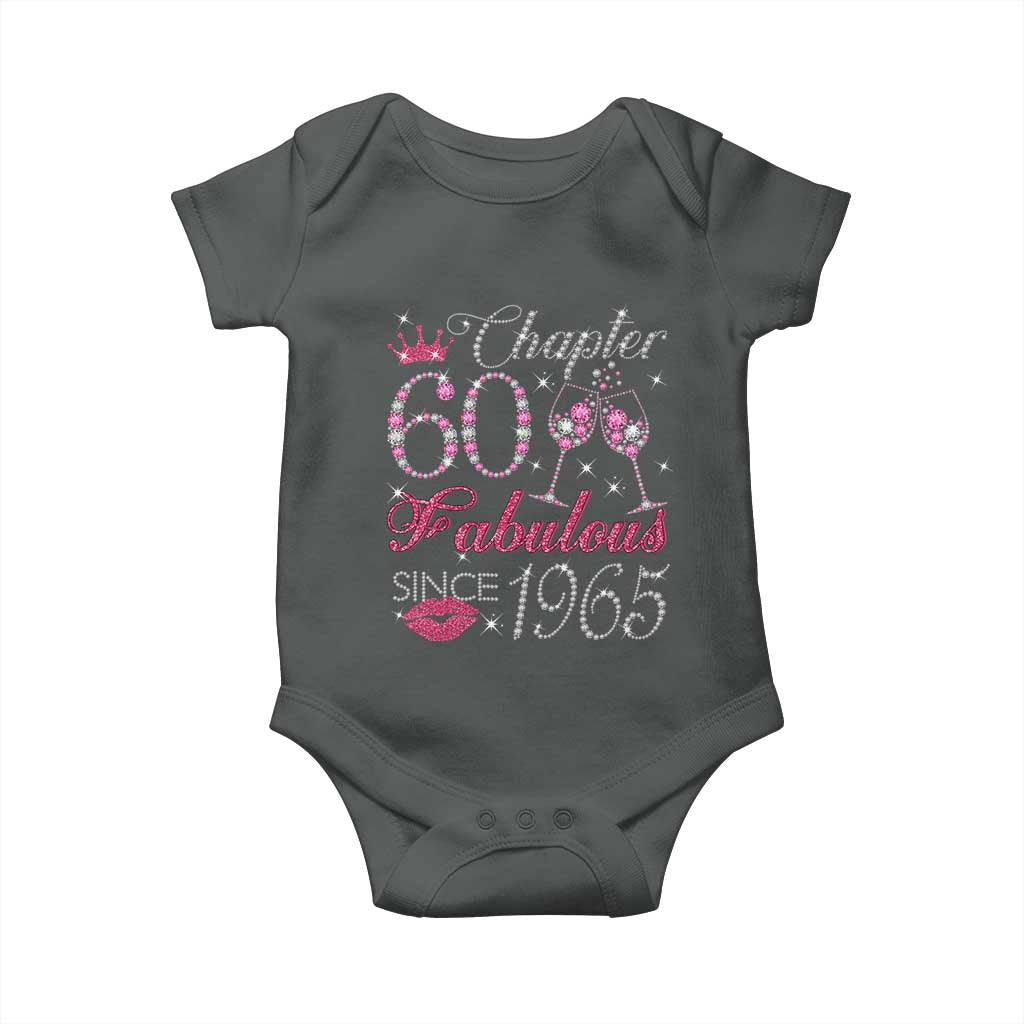 Chapter 60 Fabulous Baby Onesie Sparkle Since 1965 60Th Birthday Gift For Women TS02 Dark Heather Print Your Wear