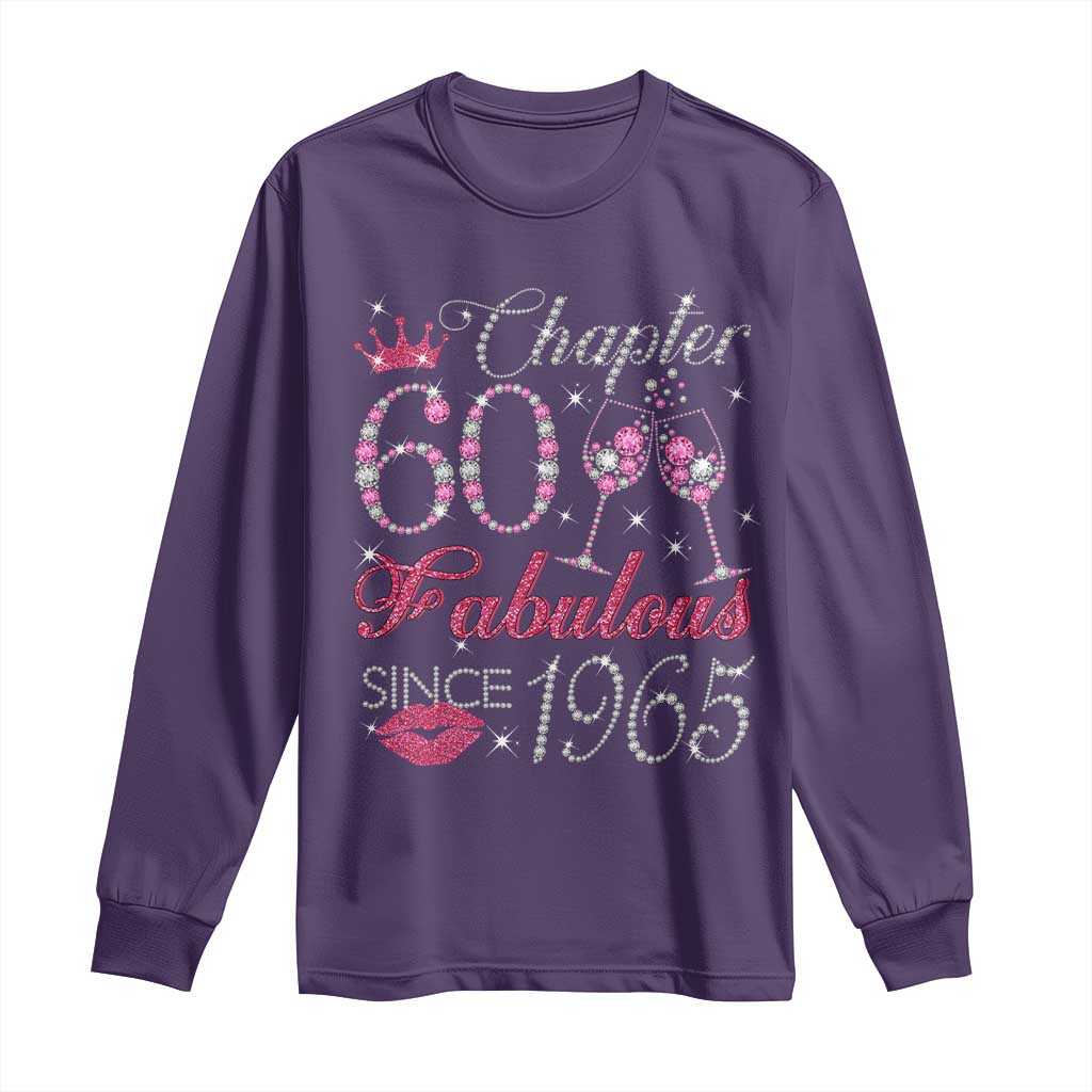 Chapter 60 Fabulous Long Sleeve Shirt Sparkle Since 1965 60Th Birthday Gift For Women TS02 Purple Print Your Wear