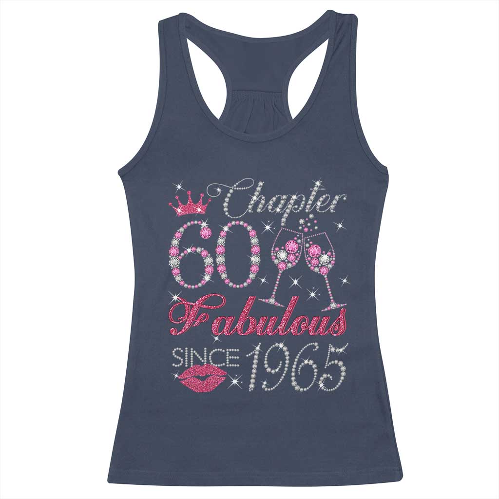 Chapter 60 Fabulous Racerback Tank Top Sparkle Since 1965 60Th Birthday Gift For Women TS02 Navy Print Your Wear