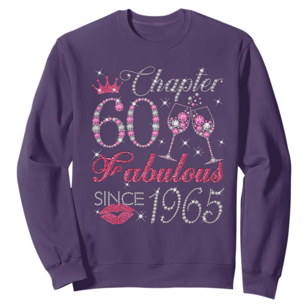Chapter 60 Fabulous Sweatshirt Sparkle Since 1965 60Th Birthday Gift For Women TS02 Purple Print Your Wear