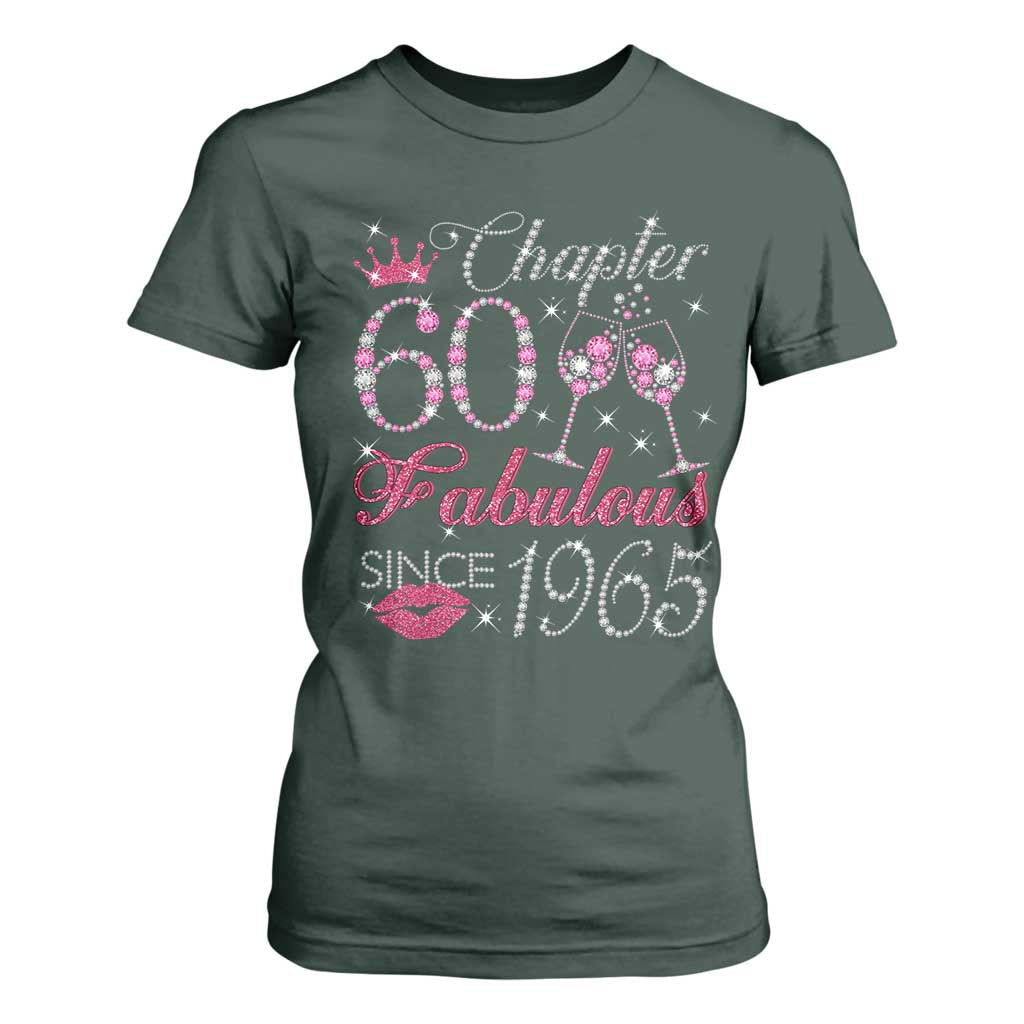 Chapter 60 Fabulous T Shirt For Women Sparkle Since 1965 60Th Birthday Gift For Women TS02 Dark Forest Green Print Your Wear