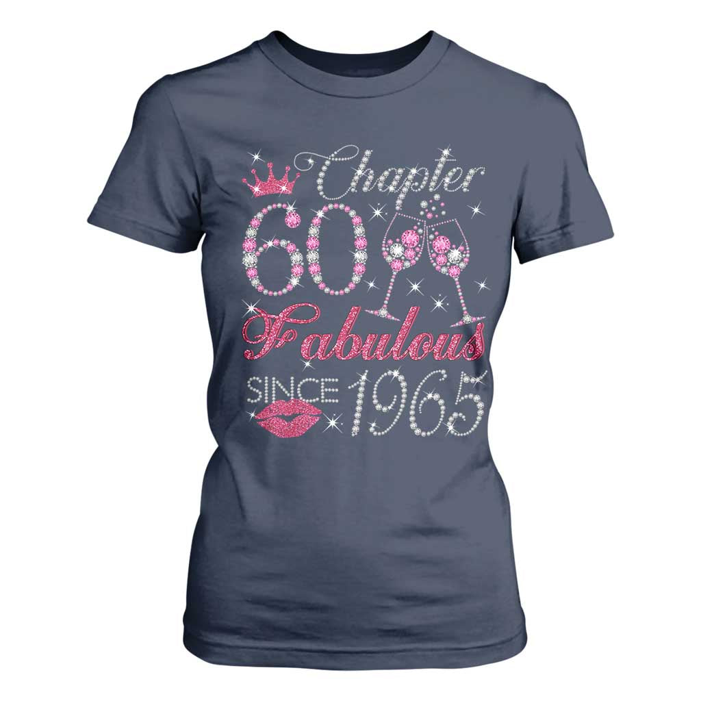 Chapter 60 Fabulous T Shirt For Women Sparkle Since 1965 60Th Birthday Gift For Women TS02 Navy Print Your Wear