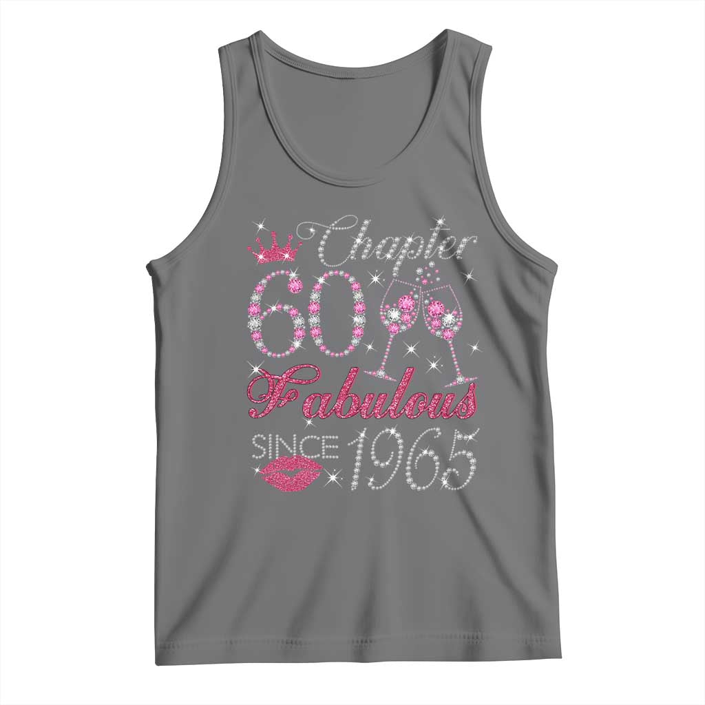 Chapter 60 Fabulous Tank Top Sparkle Since 1965 60Th Birthday Gift For Women TS02 Black Heather Print Your Wear