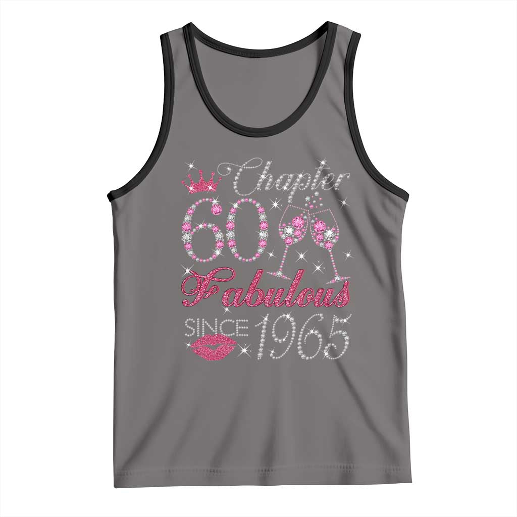 Chapter 60 Fabulous Tank Top Sparkle Since 1965 60Th Birthday Gift For Women TS02 Deep Heather Black Print Your Wear