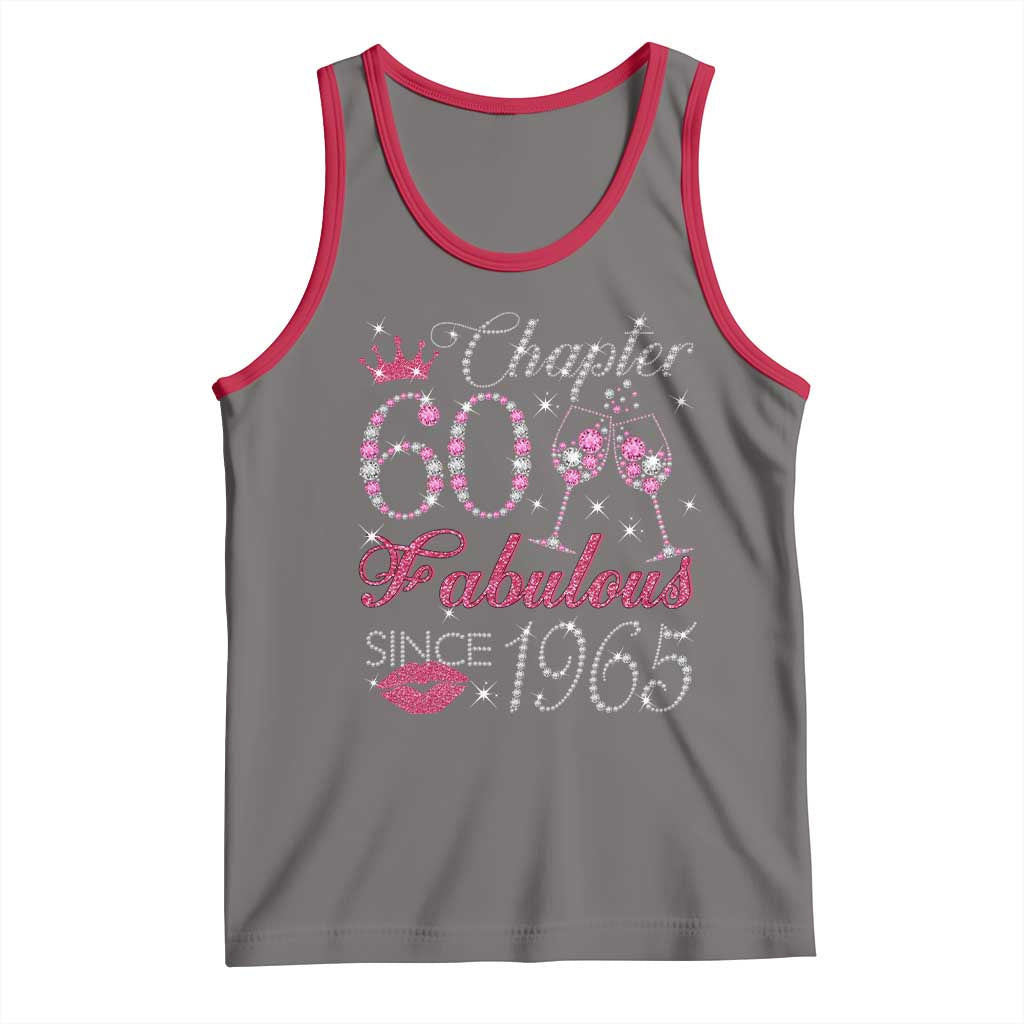Chapter 60 Fabulous Tank Top Sparkle Since 1965 60Th Birthday Gift For Women TS02 Deep Heather Red Print Your Wear