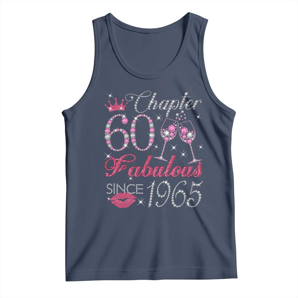 Chapter 60 Fabulous Tank Top Sparkle Since 1965 60Th Birthday Gift For Women TS02 Navy Print Your Wear