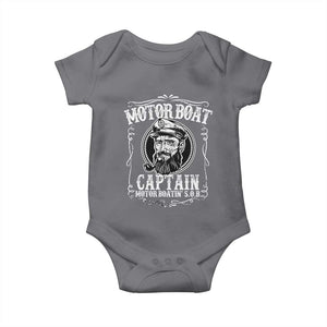 Motor Boat Captain Baby Onesie Funny Boating Pontoon Party Motor Boatin Lake Life TS02 Charcoal Print Your Wear