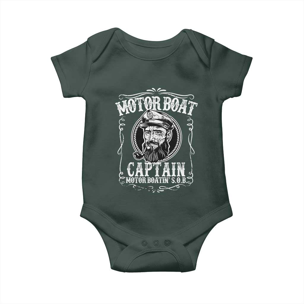 Motor Boat Captain Baby Onesie Funny Boating Pontoon Party Motor Boatin Lake Life TS02 Print Your Wear