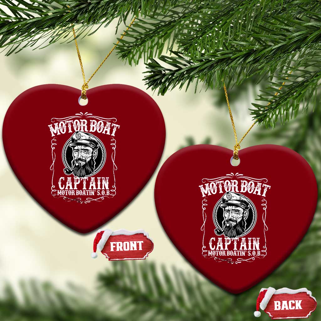 Motor Boat Captain Ceramic Ornament Funny Boating Pontoon Party Motor Boatin Lake Life TS02 Print Your Wear