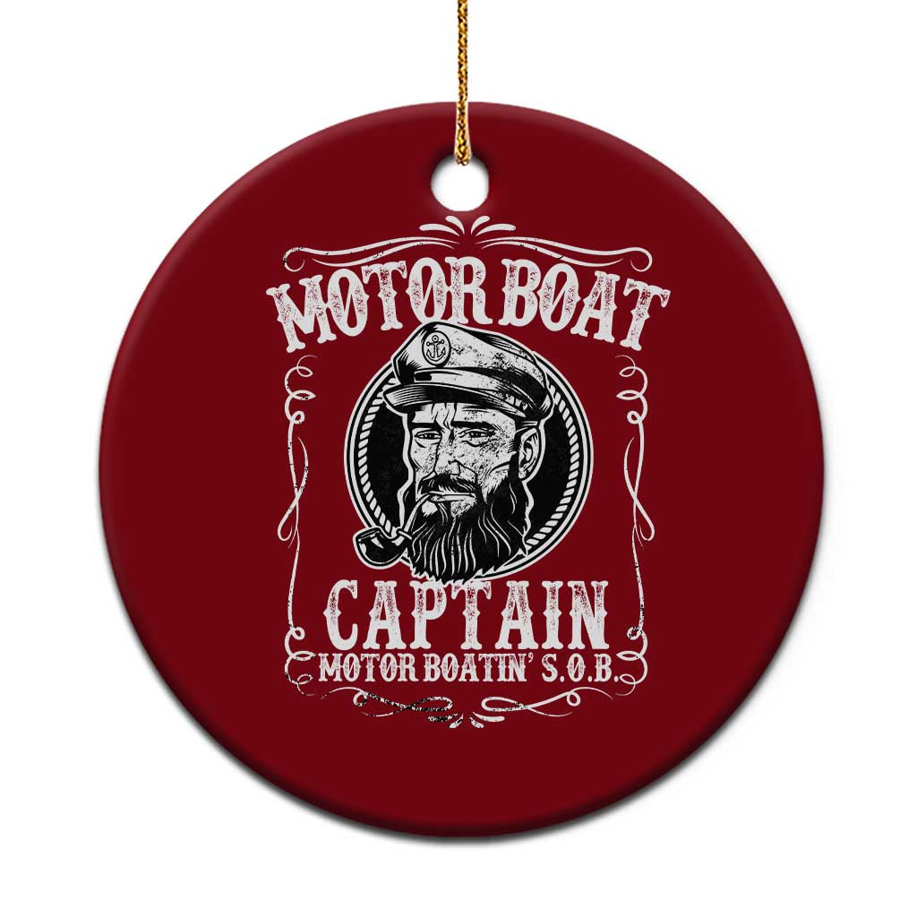 Motor Boat Captain Ceramic Ornament Funny Boating Pontoon Party Motor Boatin Lake Life TS02 1pc Red Print Your Wear