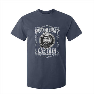 Motor Boat Captain T Shirt For Kid Funny Boating Pontoon Party Motor Boatin Lake Life TS02 Navy Print Your Wear