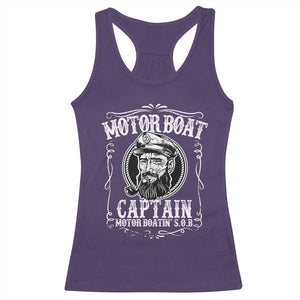 Motor Boat Captain Racerback Tank Top Funny Boating Pontoon Party Motor Boatin Lake Life TS02 Purple Print Your Wear
