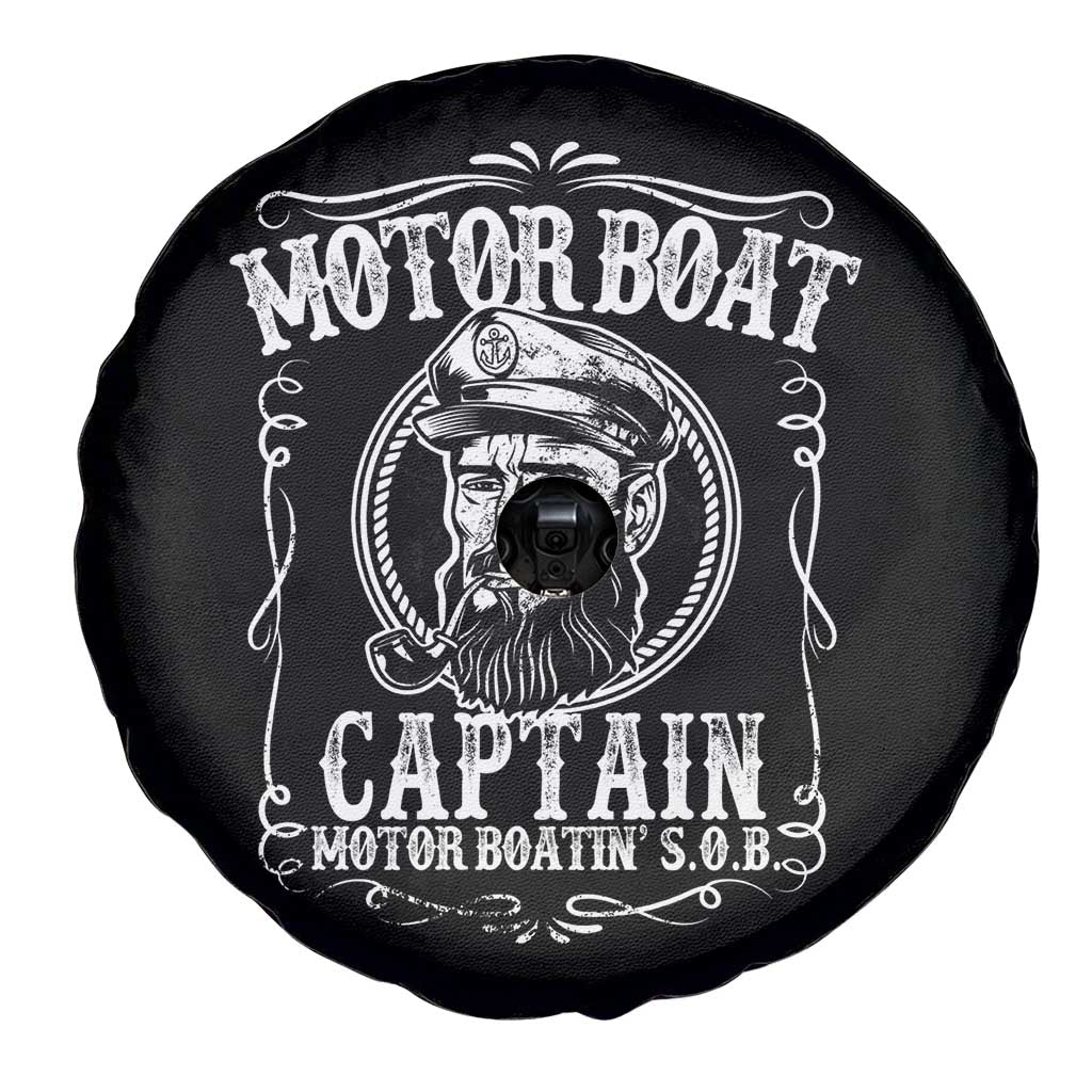 Motor Boat Captain Spare Tire Cover Funny Boating Pontoon Party Motor Boatin Lake Life TS02 Print Your Wear