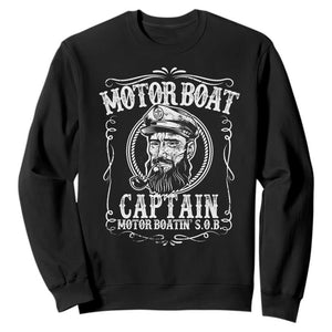 Motor Boat Captain Sweatshirt Funny Boating Pontoon Party Motor Boatin Lake Life TS02 Black Print Your Wear