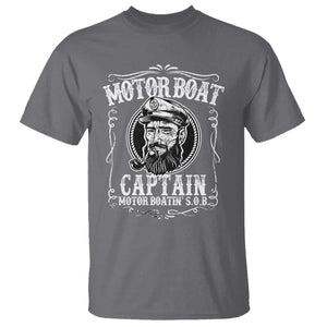 Motor Boat Captain T Shirt Funny Boating Pontoon Party Motor Boatin Lake Life TS02 Charcoal Print Your Wear