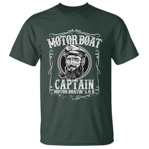 Motor Boat Captain T Shirt Funny Boating Pontoon Party Motor Boatin Lake Life TS02 Dark Forest Green Print Your Wear