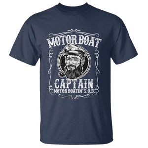 Motor Boat Captain T Shirt Funny Boating Pontoon Party Motor Boatin Lake Life TS02 Navy Print Your Wear