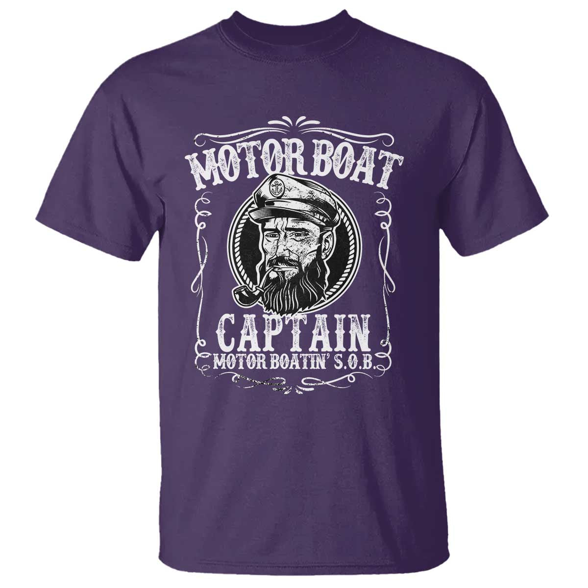 Motor Boat Captain T Shirt Funny Boating Pontoon Party Motor Boatin Lake Life TS02 Purple Print Your Wear