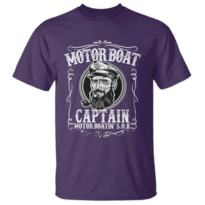 Motor Boat Captain T Shirt Funny Boating Pontoon Party Motor Boatin Lake Life TS02 Purple Print Your Wear