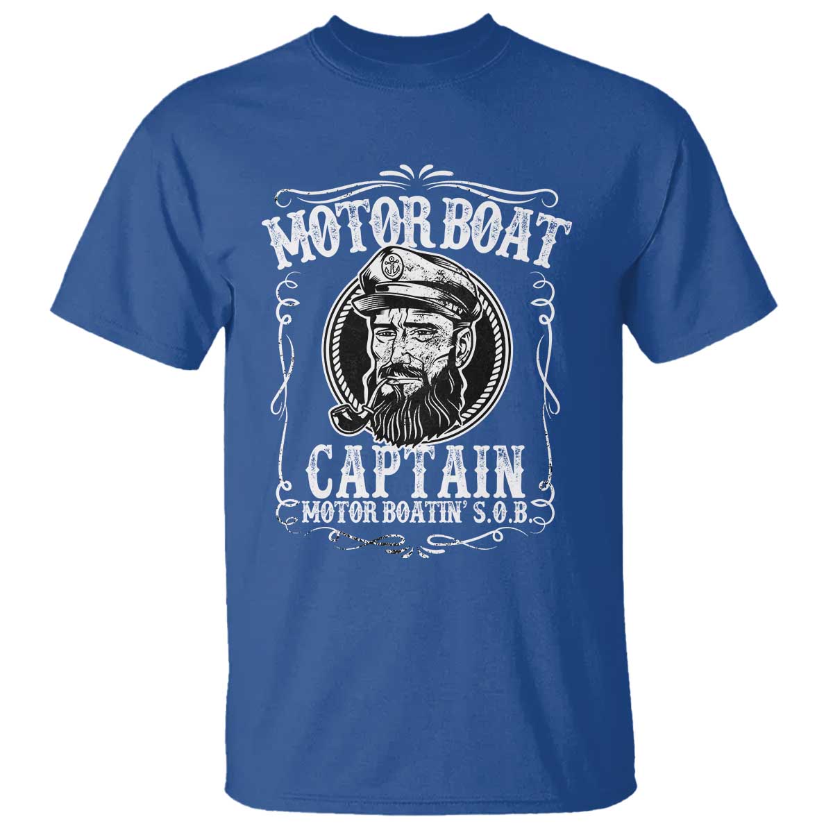 Motor Boat Captain T Shirt Funny Boating Pontoon Party Motor Boatin Lake Life TS02 Royal Blue Print Your Wear