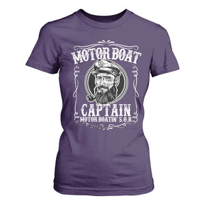 Motor Boat Captain T Shirt For Women Funny Boating Pontoon Party Motor Boatin Lake Life TS02 Purple Print Your Wear