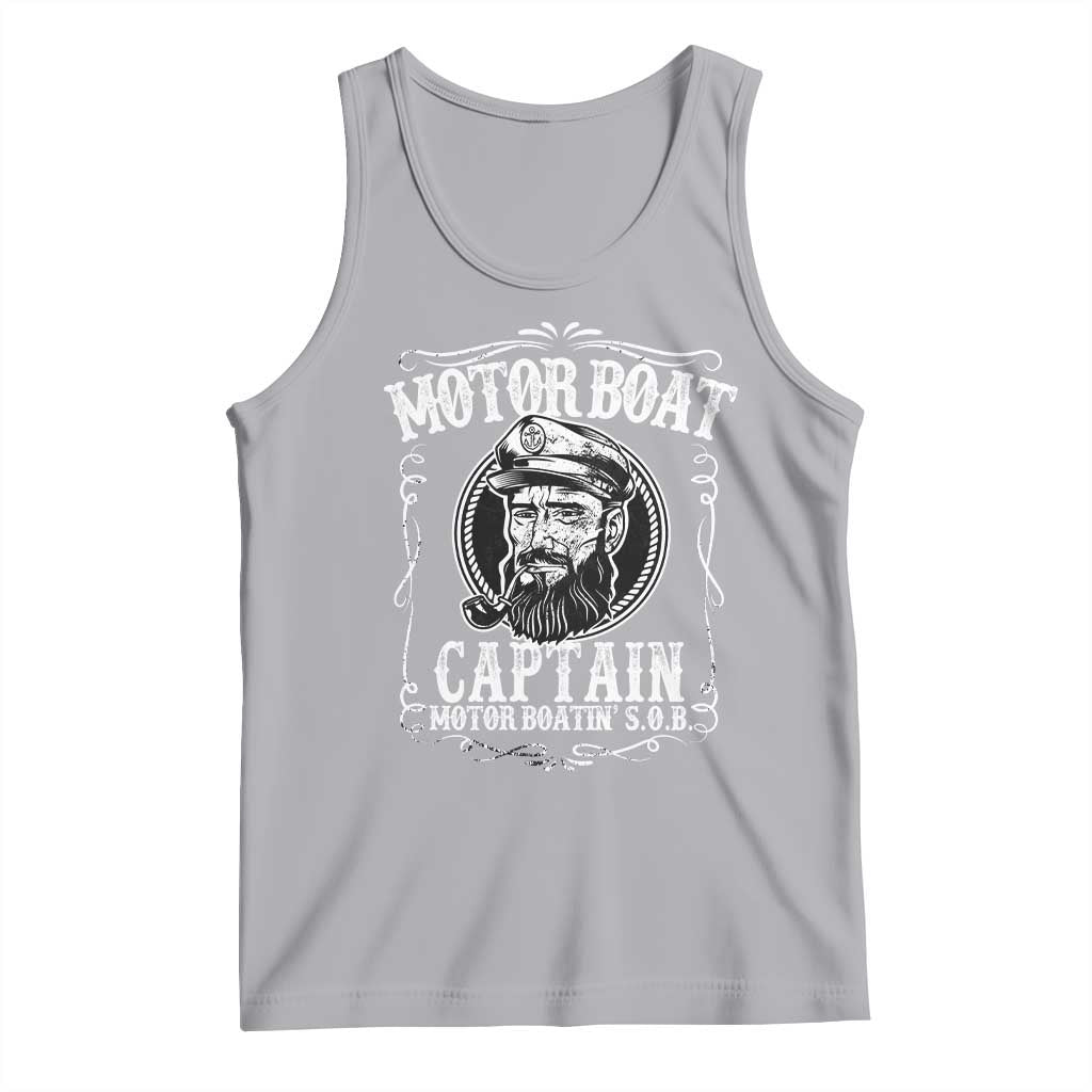 Motor Boat Captain Tank Top Funny Boating Pontoon Party Motor Boatin Lake Life TS02 Athletic Heather Print Your Wear