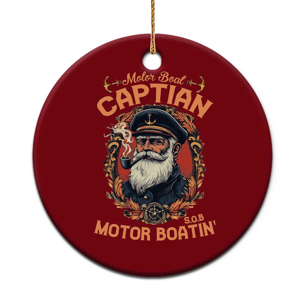 Funny Motor Boat Captain Ceramic Ornament Pontoon SOB Motor Boating Vintage TS02 1pc Red Print Your Wear