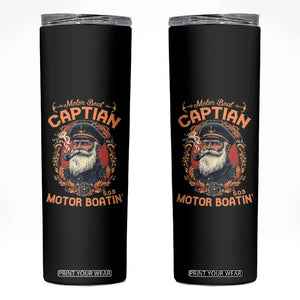 Funny Motor Boat Captain Skinny Tumbler Pontoon SOB Motor Boating Vintage TS02 Black Print Your Wear